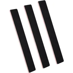 3 Pack Nail Files - Reusable Black Rectangle Shape Double Sided Manicure Tools with 100/180 Grit for Home Salon, Nail Styling
