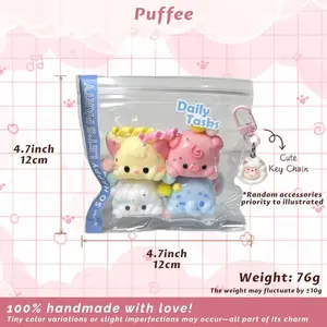 Animal Party Food-grade Silicone Squishy Toy, Handmade Taba Squishy, Creamy Soft Adhesive Slow Rebound,  Mouse Elephant Lamb pig