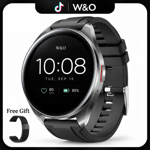 W&O 2026 New Touchscreen Smart Watch - IP67 Waterproof Sports Smart Watch with GPS, Bluetooth Call, 20+ Sport Modes, Message Reminder, Sleep Monitoring, Long Battery Life, Everyday Use, Back to School Gift