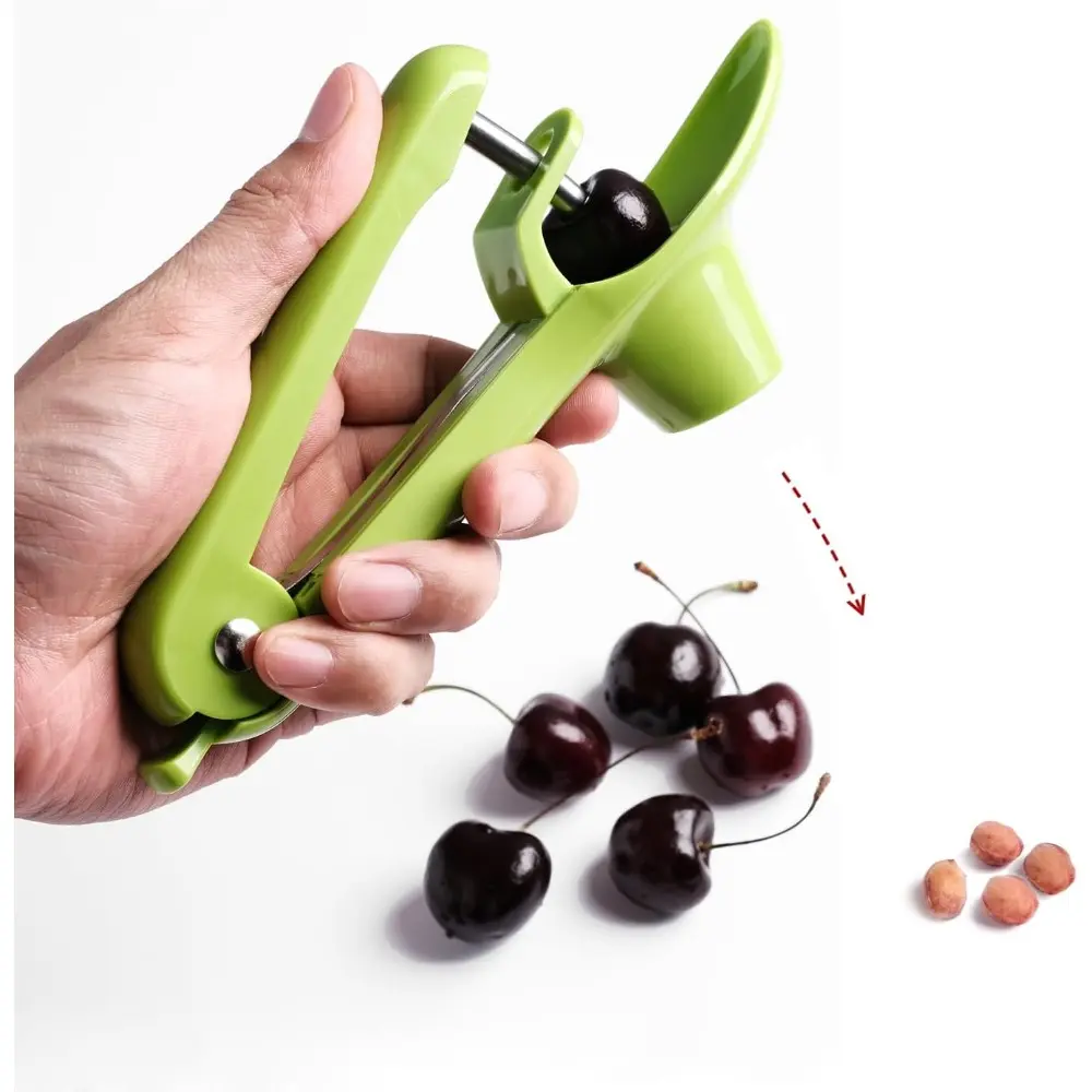 Cherry Pitter Tool, Cherry Pitter Remover Tool, Cherry Seed Remover, Durable Cherry Stoner Fruit Pit Corer Deseeder Kitchen Tool, Press Type, More Labor Saving (Green)