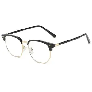 Minimalist Full-Rim Alloy Square Eyeglasses for Men, Simple Metal Frame Design, Lightweight Fashion Eyewear for Everyday Use, Office Work, Study, and Casual Outfits tiktokshopspringglowup