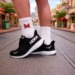 Red Polka Dot Bow Socks - Soft, Comfortable Casual Wear Fun Accessory for Parks