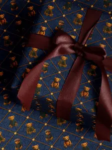 Teddy Bear Wrapping Paper Children Gift Wrap for Kid Christmas Present Decor for Holiday Wrapping Paper Bear Theme Baby Shower Boy Gift Wrap