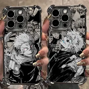 Anime Jujutsu Kaisen Plating Phone Case For iPhone 17 16 15 14 13 12 11 Air Pro Max Plus Airbag Protective Personalized Casing