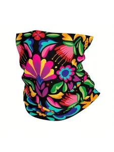 Colorful Mexican Floral Thin Bandana Neck Gaiter Wrap Scarf Headband Neck Cover