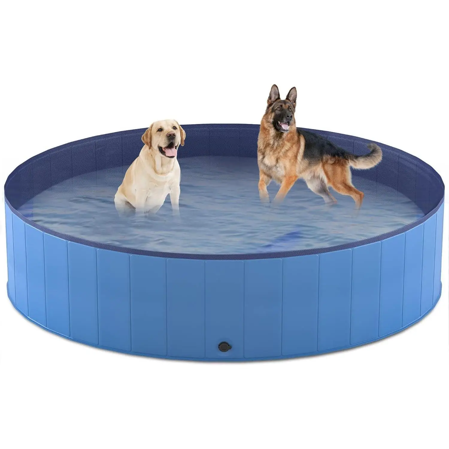 Portable Folding Pet Pool - Collapsible Hard Plastic Swimming Tub for Dogs and Cats - Versatile Indoor and Outdoor Pet Wading Pool - Measures 71 x 12