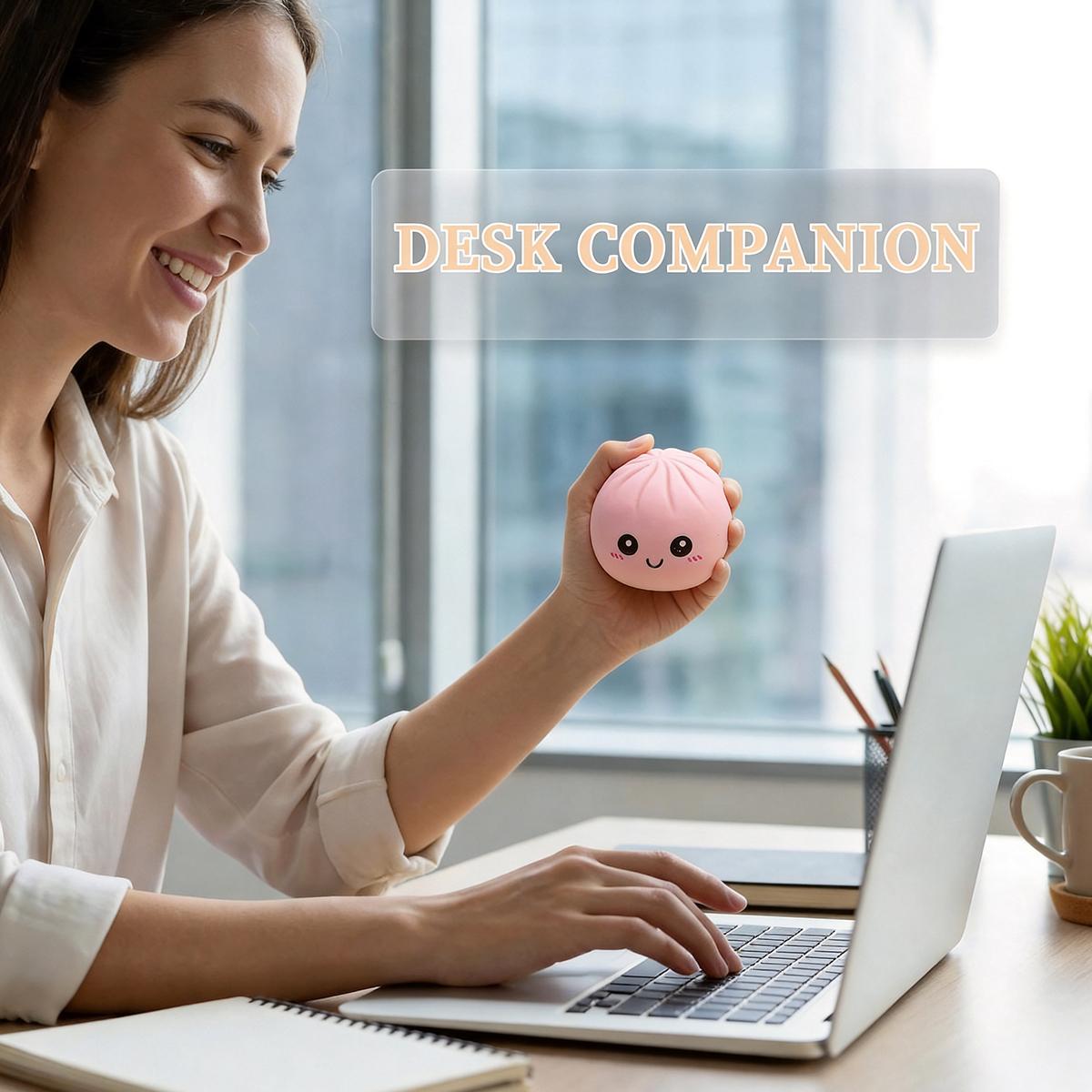 Giant Glitter Dumpling Squishy Toy, Mega Rainbow Soft Dough with Steamer Box, Kawaii Cute Anxiety Relief Fidget Toy for Adults, Sensory Stress Relief Squeeze Decompression Collectible, Desk Decor Gift for Her (White/Green/Pink/Brown)