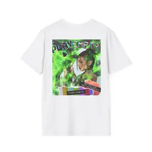 Caught Feelings Lightning Graphic Green Asian Model T-Shirt, Softstyle Tee for Unisex, Playful Empty Girl Design, Asian Dream Shirt, Lightning Graphic Tee,