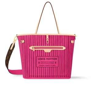 Louis Vuitton Neverfull Inside-Out MM Tote Bag for Women, Vertical Monogram Coated Canvas, Pink