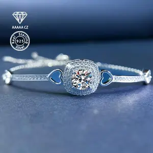 925 Sterling Silver Bracelet with 1 Carat 5A CZ - Luxury & Multi-functional Women's Jewelry - Perfect Gift for Birthdays, Valentine's Day, Christmas, Thanksgiving, New Year - Ideal for Daily Wear, Vacations, Parties, and Weddings
