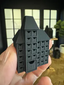 Nook Miniatures Spooky Halloween Gothic House-Shape Advent Decor, 1:12 Scale with Slide Drawers, Small Size Home Decor Statue Figurine