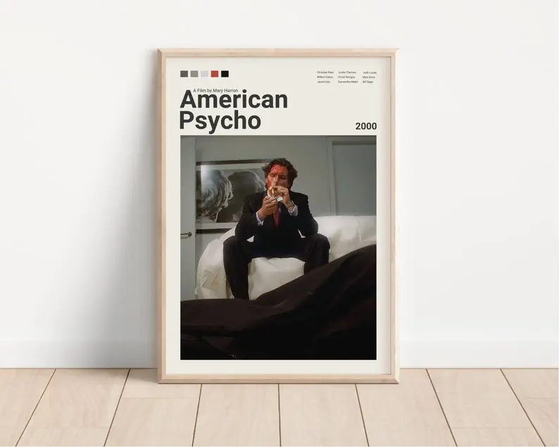 American Psycho Poster, Minimalist Movie Art Print, Perfect for Living Room Decor Decoration Ornaments