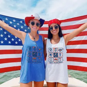 Comfort Colors Vintage Stamps Protect Democratic Institutions PBS NPR Liberal Fourth of July Tank Top, National Parks USPS Anti Fascism, Leftist Protest, Gift For Her, Cotton Fabric