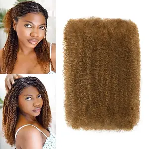 Afro Kinkys Human Hair Bulk 30# Color 100% Human Hair Soft 4C Afro Kinky Bulk Human Hair for Locs Extensions/Twists/Braids