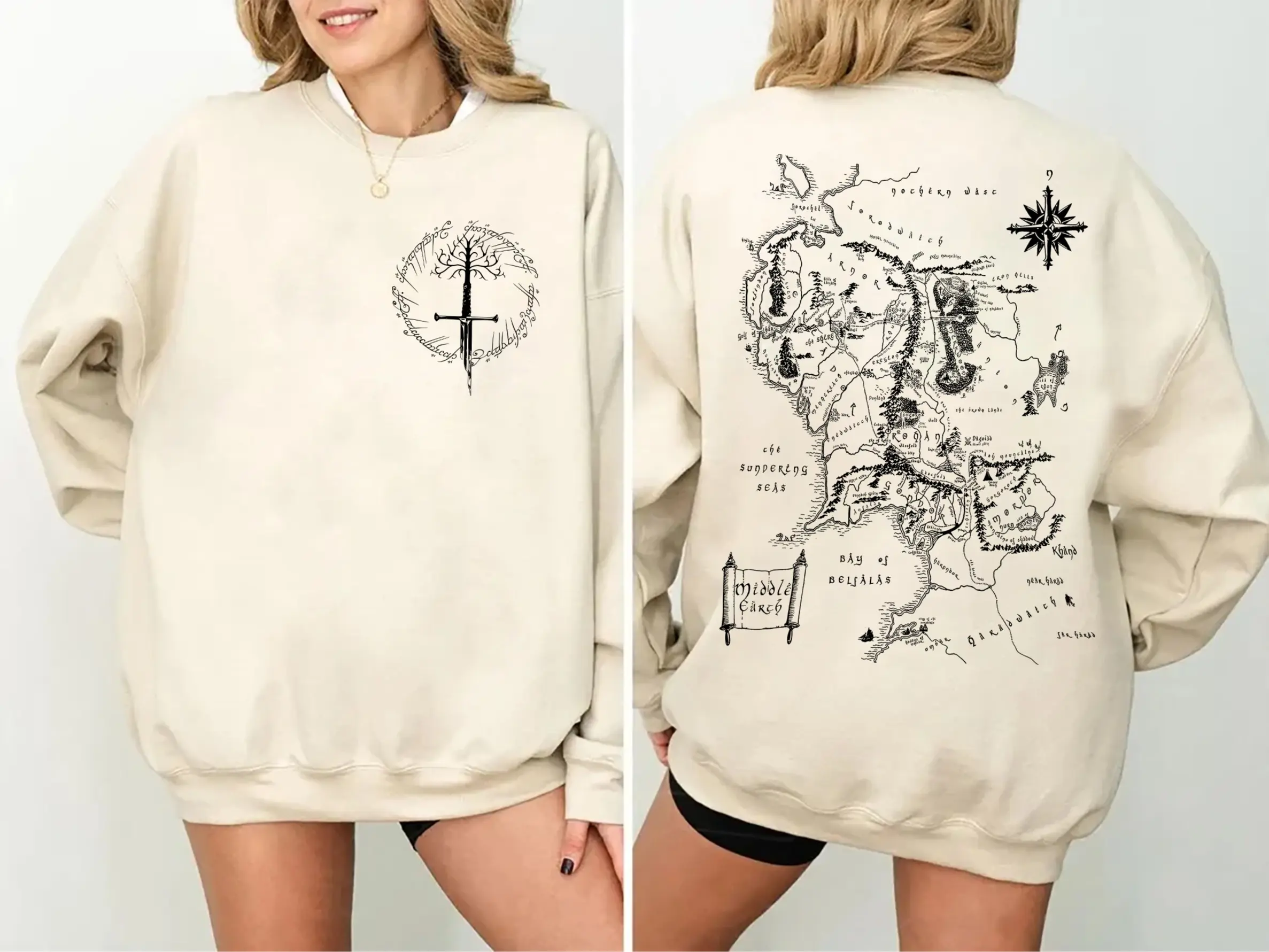 LOTR Middle Earth Shirt, Dark Lord Tee, Middle Earth Map Shirt, Tolkien Shirt, Narsil Broken Blade Tee,Fantasy Reading Shirt