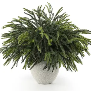 12 Pcs 24" Norfolk Pine Stems, Artificial Evergreen Branches for DIY Christmas Tree, Garland & Home Decoration