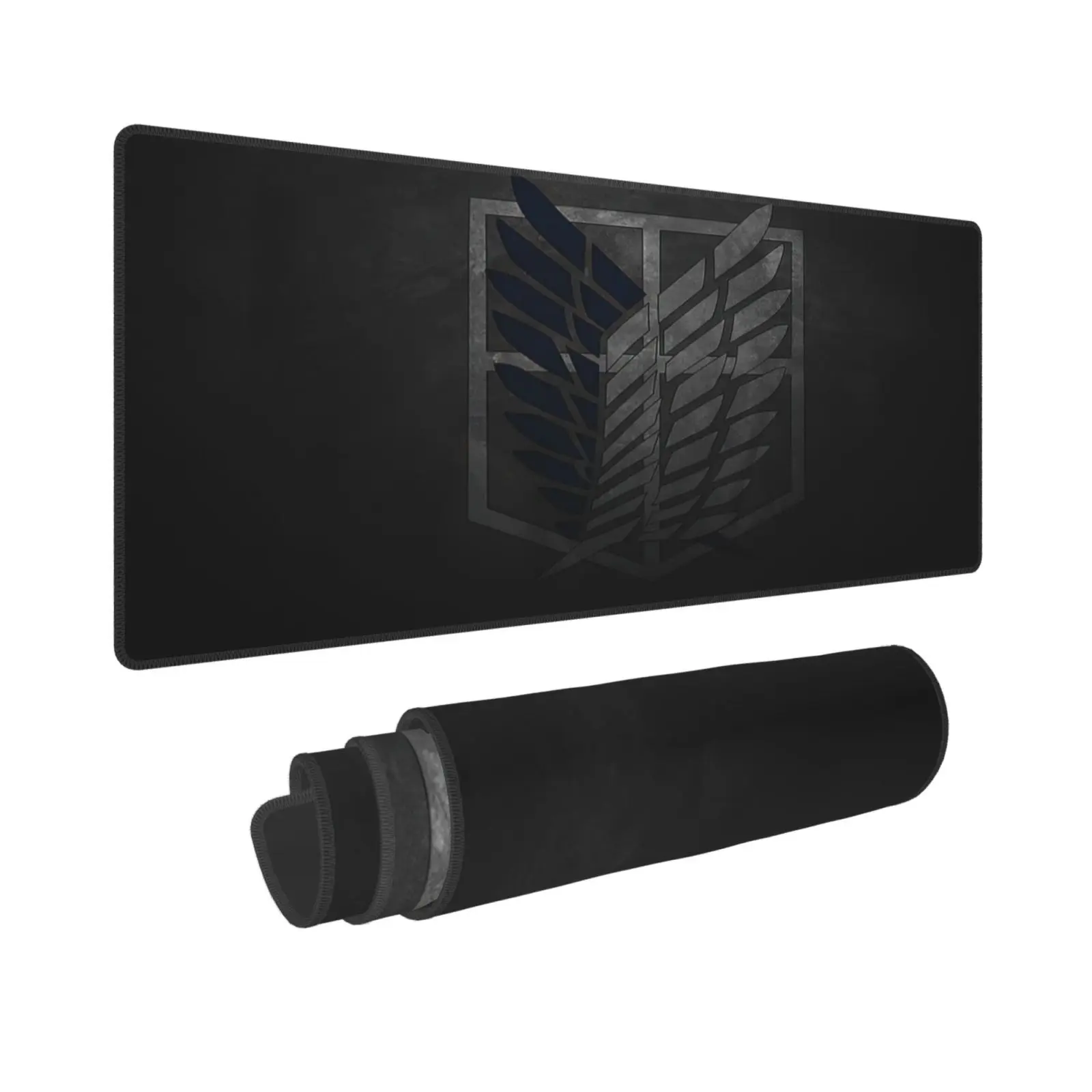 Attack on Titan Anime Gaming Mouse Pad - 11.8x31.5in Extended Anti-Slip Computer Desk Pad with Wrist Support, Survey Corps Style for Gaming Setup & Study Desk