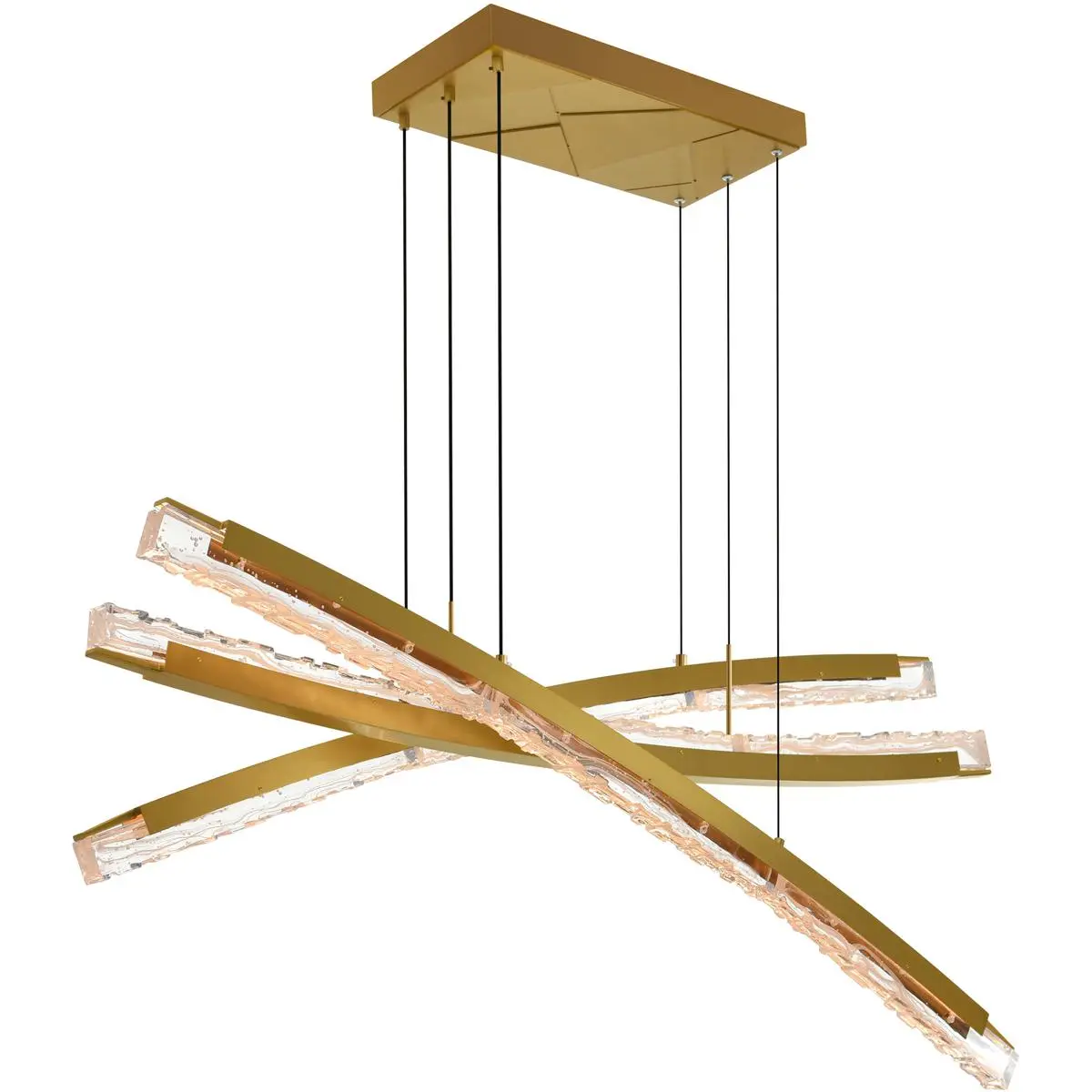 CWI Lighting Saber LED 50 inch Brass Chandelier Ceiling Light 1710P50-3-624