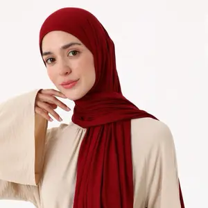 Premium Jersey Hijab - Deep Red, Soft and Comfortable, Perfect for Everyday Wear, Stylish and Elegant