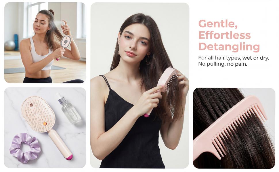 2026 New Electric Steam Brush, Electric Steam Brushs for Hair, Rechargeable Steam Hair Straightener, Detangling Steams Brush, Reduce Frizz, Nourishes Hairs, Anti-Static