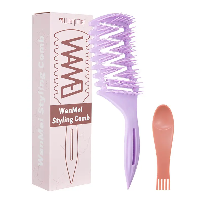 Styling Comb - Purple Hair Brush for All Hair Types & Professionals, Salon & Home Use, Scalp Massage, Detangling, No Split Ends, Gift Box Included