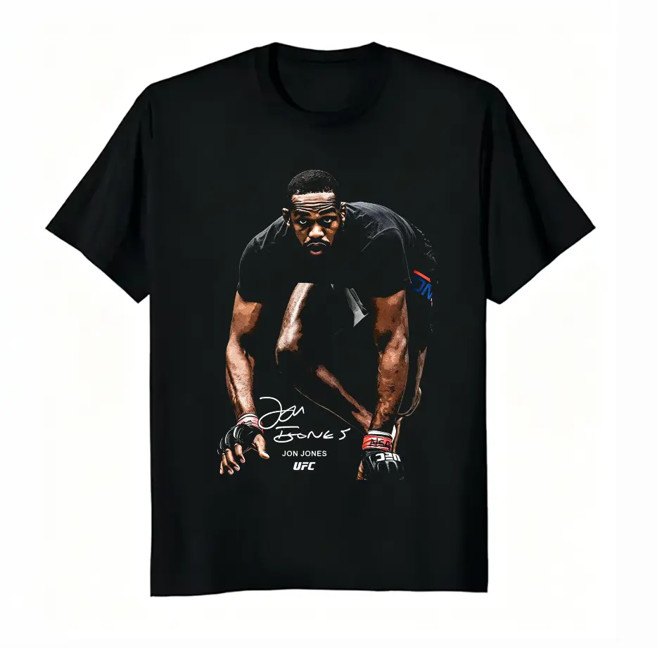 Women's 100% Cotton Unisex Jon Bones Jones UFC Legend Graphic Tee, Combat Sports Fan Short Sleeve T-Shirt