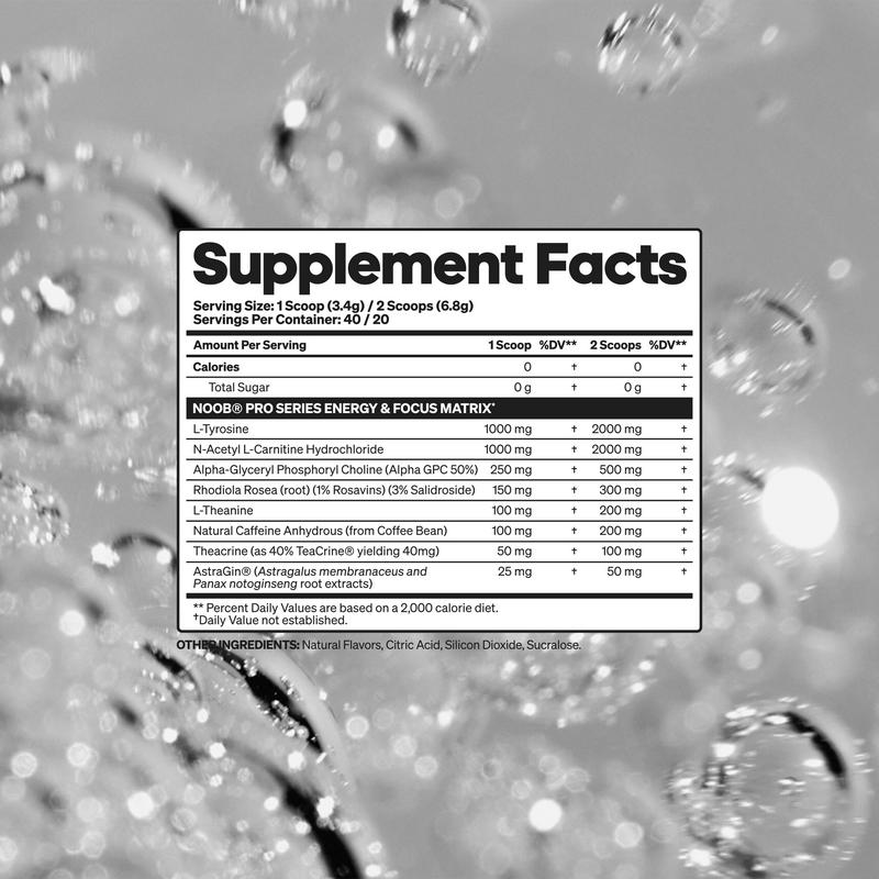 Noob Pro Series | Energy Drink Powder for Gamers – Caffeine + Nootropics – Boost Focus, Mood, Clarity – Sugar Free, Zero Crash, Long Lasting Clean Energy – Gaming Supplement, Study Aid, Pre-Workout Beverage