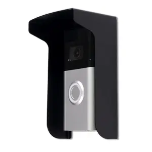 Doorbell Rain Cover, Windproof Round Doorbell Bracket Kit, Metal Ring Doorbell Cover Plate, Visual Doorbell Rain Cover
