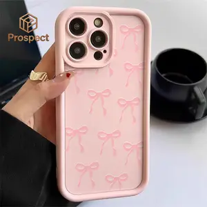 Light Pink Simple Bow All‑Over Print Silver Shimmer Phone Case For Galaxy S25, S24, S23, S22, S21 PLUS, FE And Ultra,Galaxy A33 Compatible With For Iphone17 Pro Max, 16, 15, 14 And 13. It Makes A Perfect Gift For Birthdays, Holidays,
