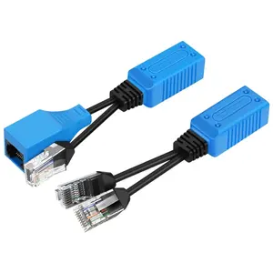 RJ45 Ethernet Cable Combiner/Splitter Kit (1 Pair), 2 Male to 1 Female & 1 Male to 1 Female POE Data Adapter LAN Ethernet Network Extender Y Splitter Cat5e Cat6 Cable for Surveillance