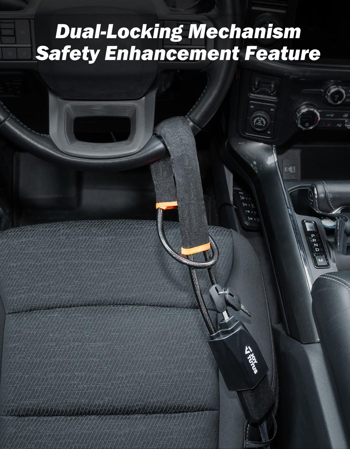 Joytutus Automotive Steering Wheel Lock - Lightweight Compact Anti-Theft Car Security Device, Easy Install, Simple Storage, 3 Keys Included, Multifunctional Car Interior Accessory Gift for Men, Summerfinds, Back to School Shopping