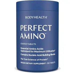 BodyHealth PerfectAmino Easy to Swallow Tablets, Essential Amino Acids Supplement with BCAAs, Vegan Protein for Pre/Post Workout & Muscle Recovery with Lysine, Tryptophan, Leucine, Methionine