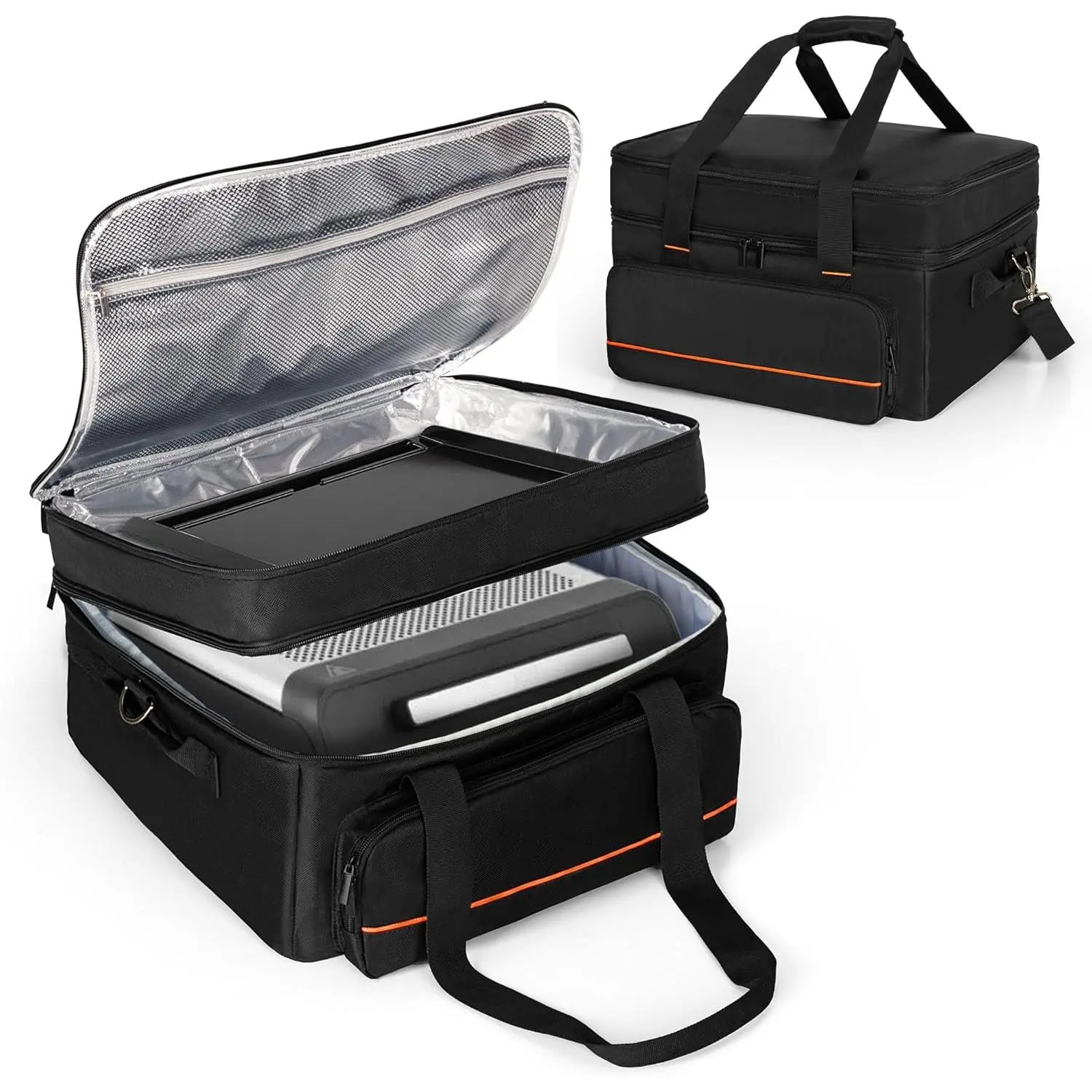 Double-layer Grill Carrying Bag, Grill Cover Compatible with Ninja GR101 Sizzle  Indoor Grill & Griddle, Padded Grill Storage Case for Grill Plate & Accessories Tools, Bag Only