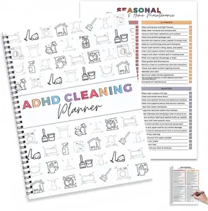 Cleaning Planner for Adults – Undated Daily, Weekly & Monthly Cleaning Schedule & Checklist – Household Chores Organizer Notebook for Home Management, Routine Tracking Family Cleaning Tasks