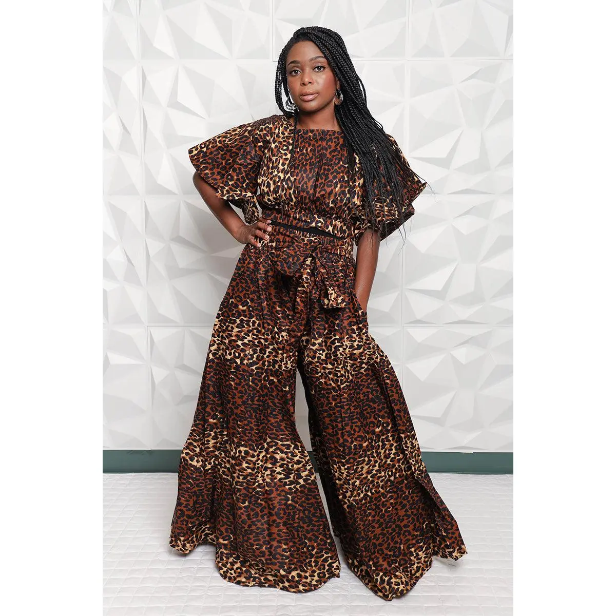 Leopard Plazzo Pants Liz