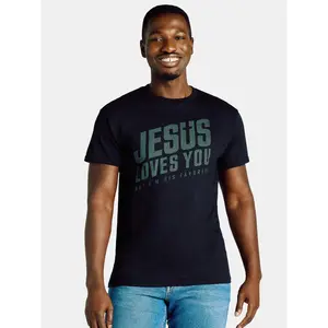 Humor Men's and Big Men's Jesus Loves You But I'm His Favorite Graphic Tee with Short Sleeves, Sizes S-3XL