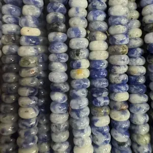 2x4mm approximately 168 natural blue abacus beads in bulk - Elegant and exquisite DIY handmade jewelry making, suitable for bracelets, necklaces, earrings, anklets, pendants, clothing accessories, and holiday gifts - 15inch