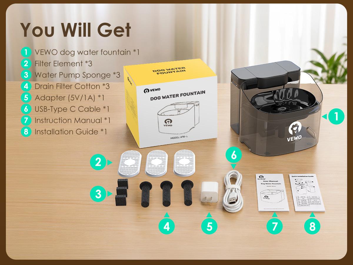 VEWO 11L Large Dog Water Fountain for Big Breeds, No Spill Dog Water Bowl Dispenser with Deep Basin, BPA Free, Ultra Quiet, 7 Days No Refill for Large Dogs/Multi-Pet Homes,Dealsforyoudays VEWO 11L Large Dog Water Fountain for Big Breeds, No Spill Dog Water Bowl Dispenser with Deep Basin, BPA Free, Ultra Quiet, 7 Days No Refill for Large Dogs/Multi-Pet Homes,Dealsforyoudays