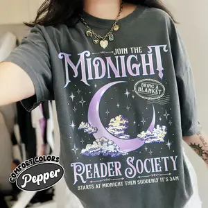 Night Owl Reader Shirt Comfort Colors, Late Night Reading Book Club Shirt, Trendy Book Shirt, Book Lover Gift, Cute Bookworm Tee 3YH0K