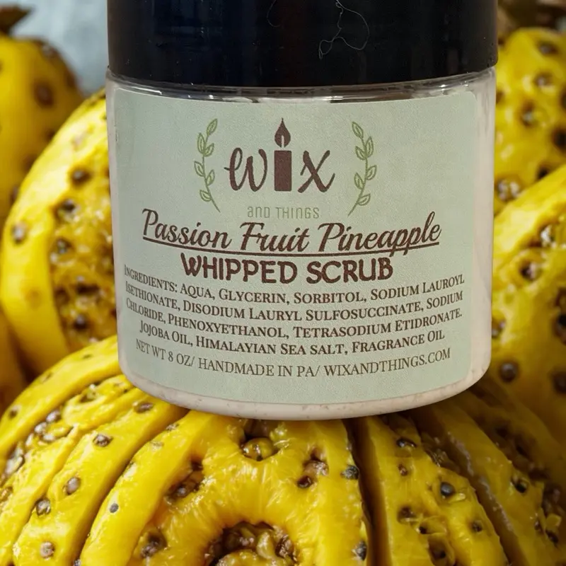 Passion Fruit Pineapple Whipped Salt Scrub - Hydrating Daily Body Exfoliant, Skin Hydrate & Moisturize Skincare Product