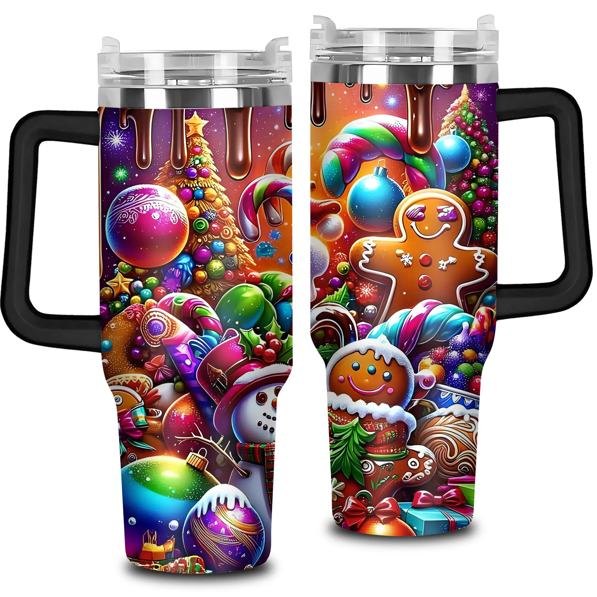 Funny Hot Chocolate Christmas Tumbler 40oz with Handle 20oz 12oz Insulated Stainless Steel Holiday Gift for Hot Cold Drinks, Gift for your Health