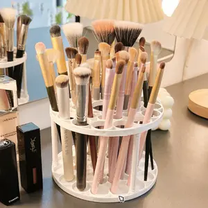 Brush Storage Box, Fashionable Plastic Material, Glossy Coating, Space-Saving Desktop Accessory, Ideal for Makeup Room Office Art Studio