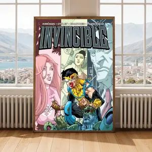 Invincible Superhero Unframe Poster, Invincible Comic Art Poster – Mark Grayson & Atom Eve, Ryan Ottley Illustration, Game Room Decor, Anime Gift,  Vertical Poster