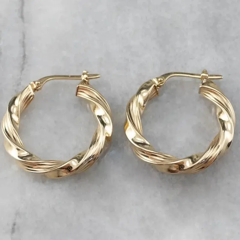 Gold Plated Twist Hoop Earrings