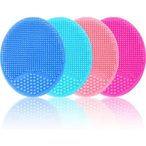 Silicone Facial Cleansing Brush - 4 Pack Face Scrubber & Exfoliator for Deep Cleaning, Soft Brush, Blackhead & Acne Pore Care