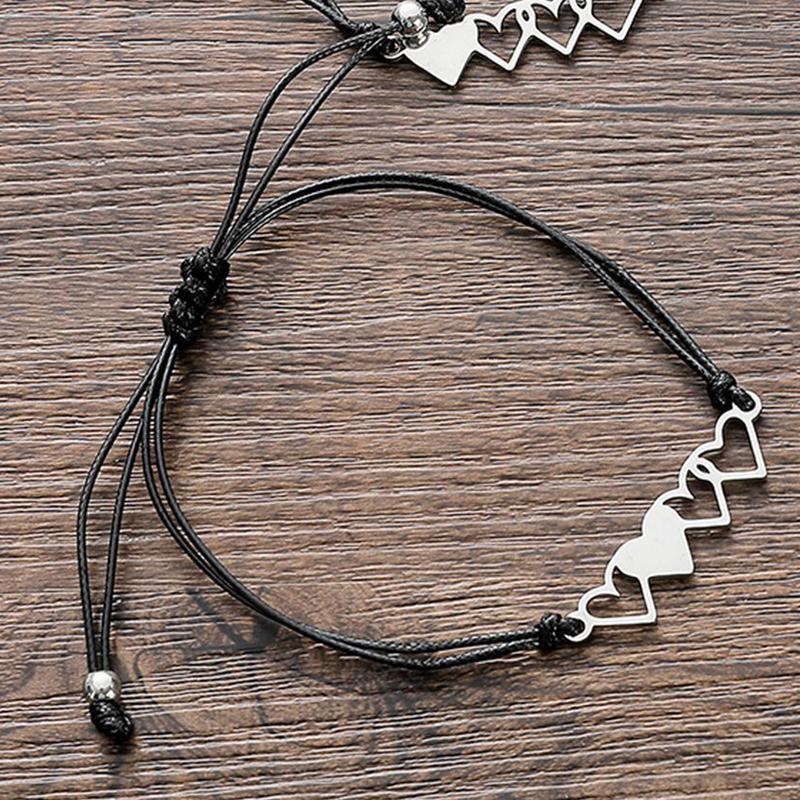 4 PCS Heart-shaped Matching Bracelets for Best Friend Family Women Mens
