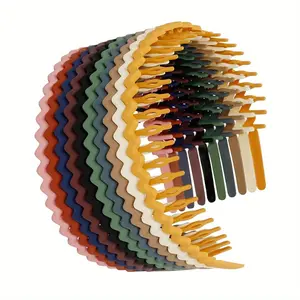 10 PCS Non Slip Fashion Effortless Plastic Headbands with Teeth Comb Skinny Hair Bands for Women Men, Comb Teeth Morandi Hair Accessories tiktokshopspringglowup