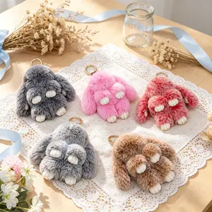 Handmade Plush Cute Rabbit Keychain,Holiday,Birthday,Christmas,Gift for Car Bags，Phones,Perfect Birthday Valentine's Day Present for Girlfriend Wife Mom Daughter Granddaughter--18cm/7.09in