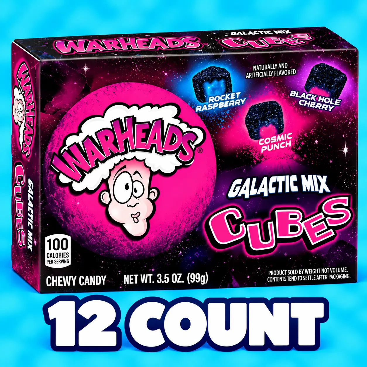 Warheads Galactic Cubes 12 count 3.5oz Box