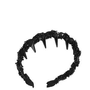 Boutias Paris Princess Premium Light Luxury Elegant  Style Handmade Beaded Wavy Bead Headband Versatile Hair Clip for Casual & Formal Occasions Flower Bun Maker Hair Clip Set